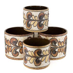 Mid Century West German Marei Keramik Brown Floral Motif | Planter Pot 1960's